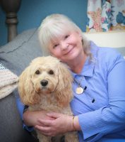 Photo of author Doré E. Frances and her companion Aspen